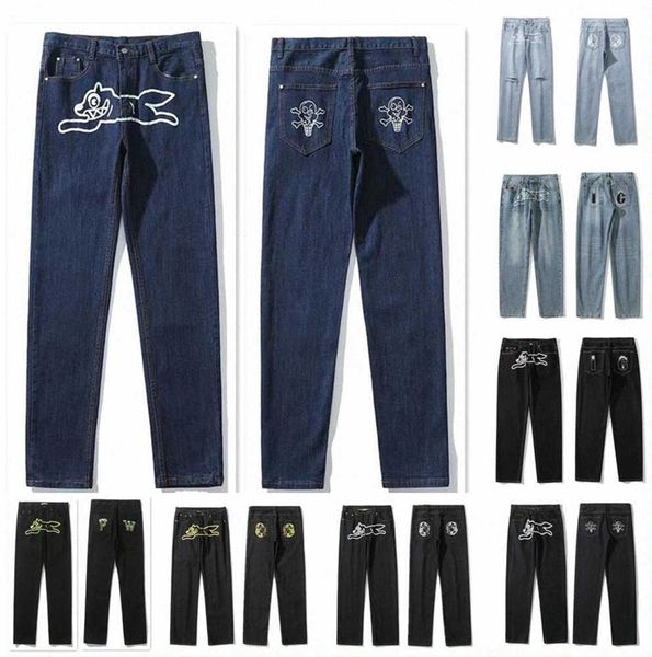 Jeans largos masculinos estampados streetwear calças hip hop Y2K jeans roupas retas soltas góticas calças jeans Ropa Dog