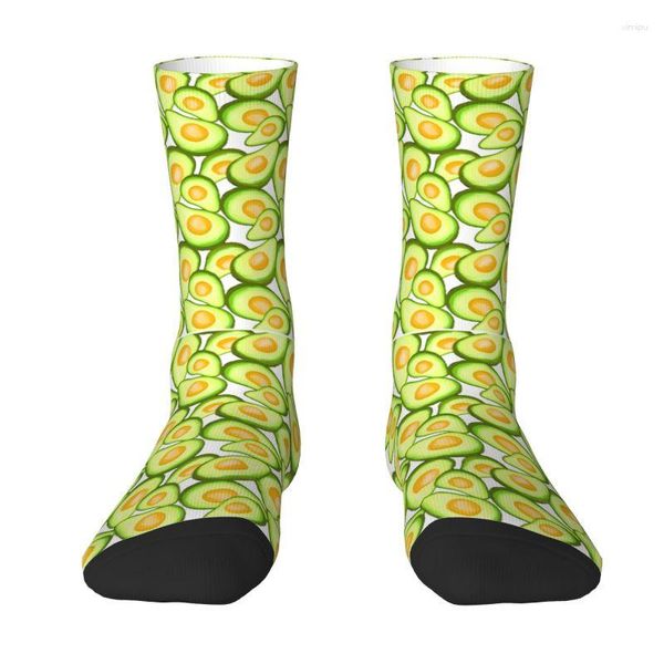 Herrensocken, lustiges Avocado-Fruchtgrün-Muster, Crew, Unisex, 3D-Druck, Kleid