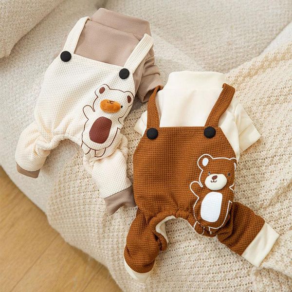 Abbigliamento per cani Bretelle tridimensionali per orsi Abbigliamento per l'autunno e l'inverno Tuta intera calda per animali Teddy Abbigliamento a quattro zampe