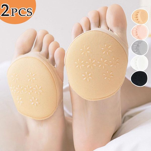 Kadın SOCKS 2PCS/Çift Açık Toe Anti-Slip Silikon Sünger Pedleri Yüksek Topuk Ayakkabıları Yumuşak Ön İç Yumuşak İçi İçi Beş Parmak