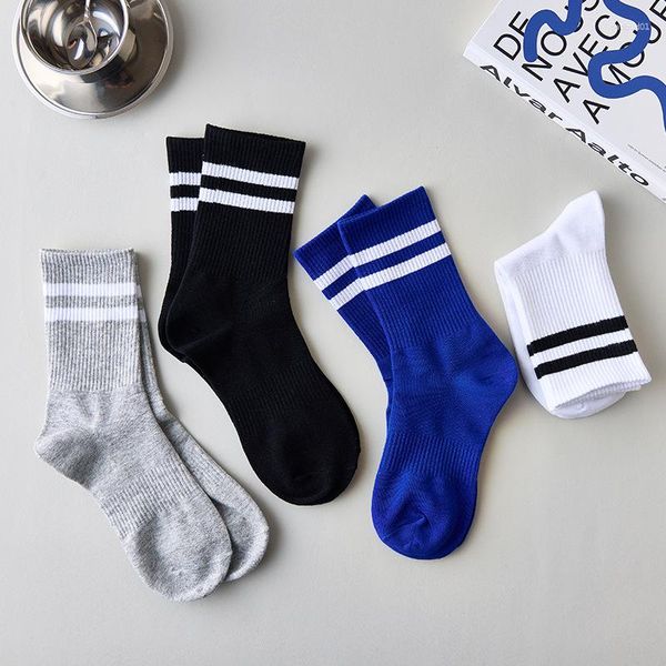 Männer Socken Horizontale Bar Sport Männer Männlich Baumwolle Atmungsaktiv Hip Hop Skateboard Lange Mode Gestreiften Herren Socke Casual Streetwear