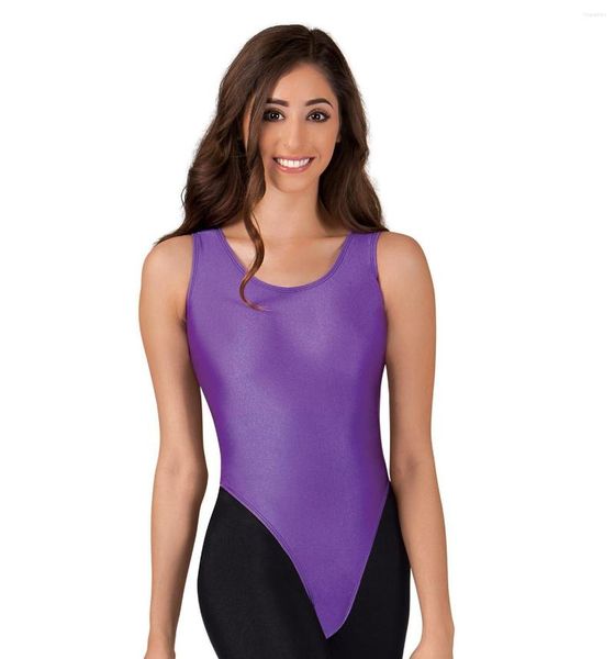 Bodywear sem mangas, tanga regata feminina de náilon para roupas de palco, dança para balé, elastano, skinny