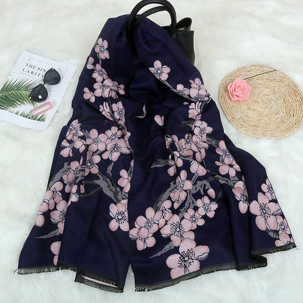 Eşarplar Takmit Kaşmir Muffler Şalları Jacquard Flower Echarpes Pashmina Kadın Eşarp Sargı Püskülleri Kerchief Mujer Bufanda Poncho