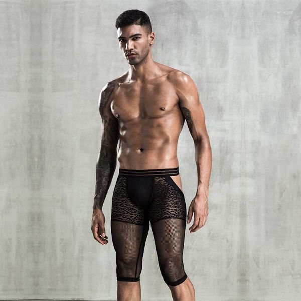 Mutande Mutandine erotiche maschili Prospettiva nera Pantaloni a rete Nichel elastico da uomo Sexy Tentazione Boxer Gay effeminato