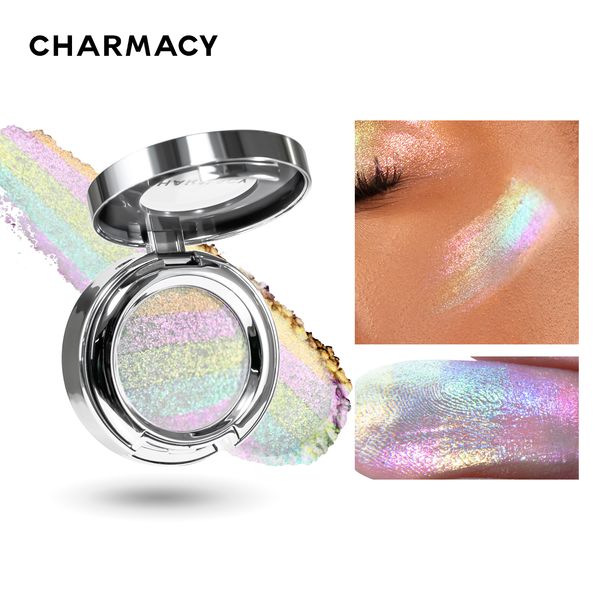 Vücut parıltısı Charmacy Rainbow Duochrome Highligter 5 Renkler Parçalanma Çok Akraba Uzun Longlasting Göz Farı Kozmetik Makyaj Kadınlar için 230808