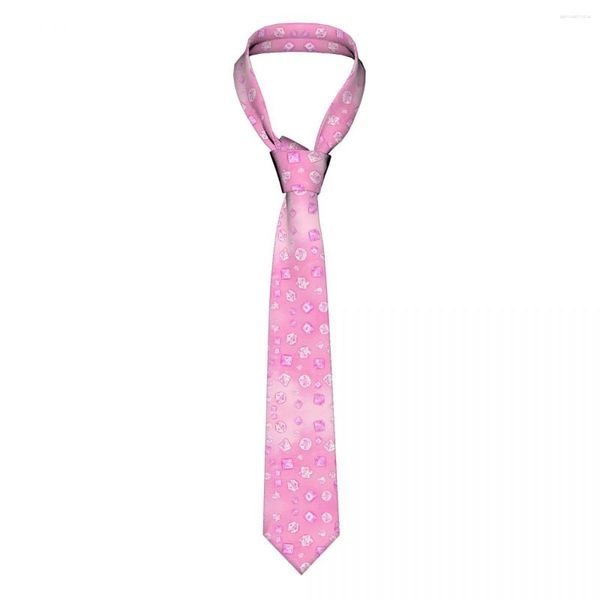 Bow Ties Pastel pembe estetik zar desen kravat dnd oyunu d20 dd günlük aşınma kravat sokak kravat polyester