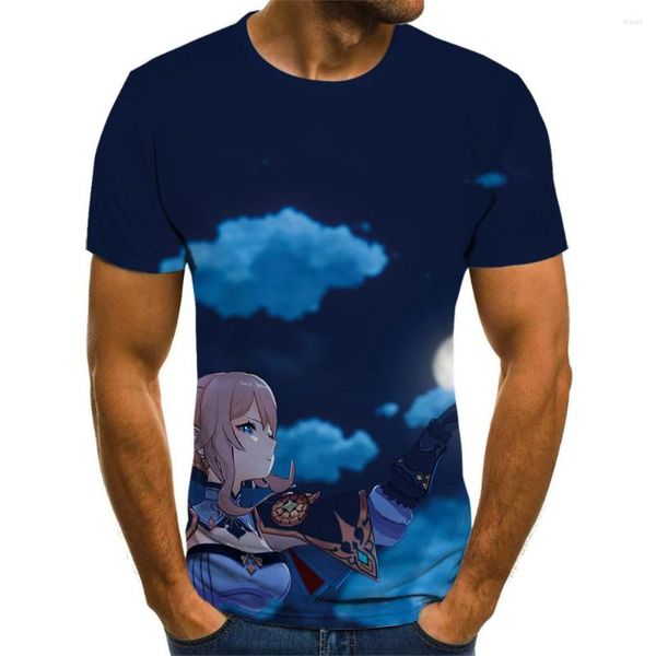 Camisetas masculinas 2023 Four Seasons Selling Genshin Impact Camiseta manga curta estampada em 3D Kawaii individualização