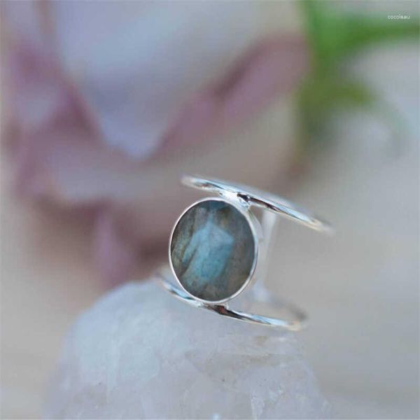 Bagues de grappe taille 6-10 bijoux de mariage promesse de fiançailles pour les femmes Boho femme grande bague en pierre de lune couleur de Style Unique