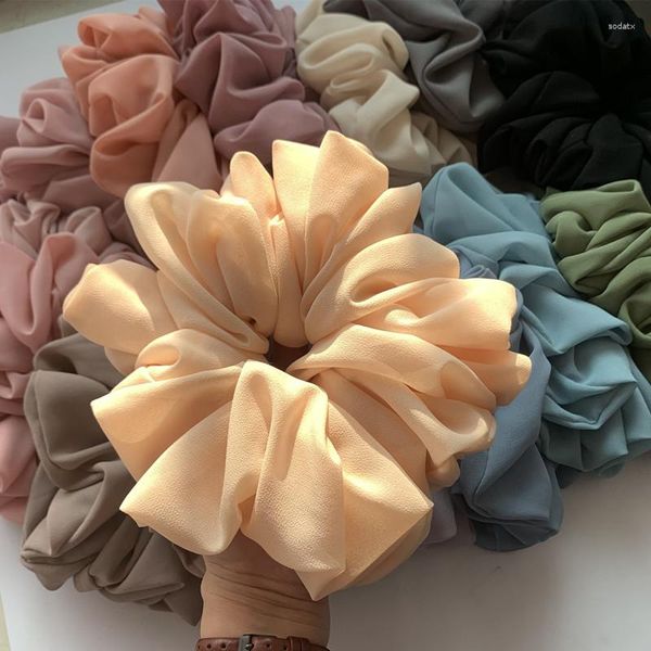 Sciarpe Plain Elastic Bubble Chiffon Instant Taenia Fascia per capelli Donna Soft Cool Hair Band Scialle Wrap Beach Cover-Up Stola Veil Muslim Snood