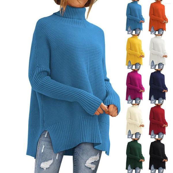 Suéteres femininos de cor sólida, gola alta, manga comprida, malha, feminino, quente, abaixo de 20, masculino, casual, jaqueta, outono