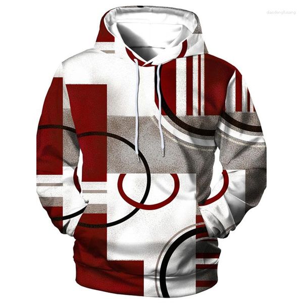 Herren Hoodies 3D Geometrischer Grafikdruck Langarm Kapuze Herren Jungen Sport Gym Sweatshirts Mäntel Herbst Tägliche Tops