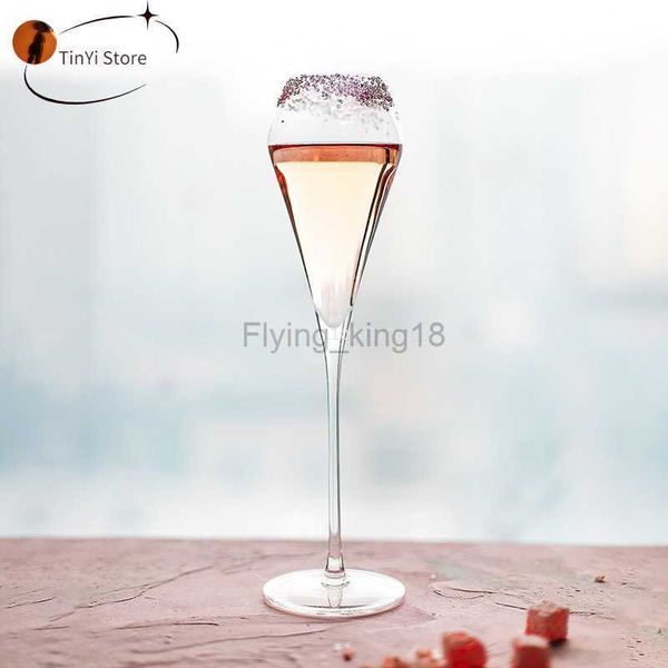 2pcs klas şampanya flütleri kurşunsuz premium kristal el üflemeli kristal kristal şampanya gözlükleri evlilik yıldönümü Noel HKD230809
