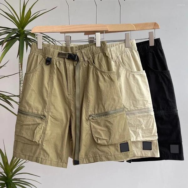 Männer Shorts 2023 Hohe Qualität Sommer Stickerei Kleine Logo Seite Zipper Große Tasche Fünf Viertel Hosen Männer Casual Kurze