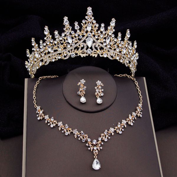 Hochzeits-Schmuck-Sets, barocke Mode, Braut-Schmuck-Sets, Luxus-Kronen-Ohrringe, Halsband-Halsketten-Set, Damen-Hochzeitskleid-Tiaras, Braut-Schmuck-Set 230808