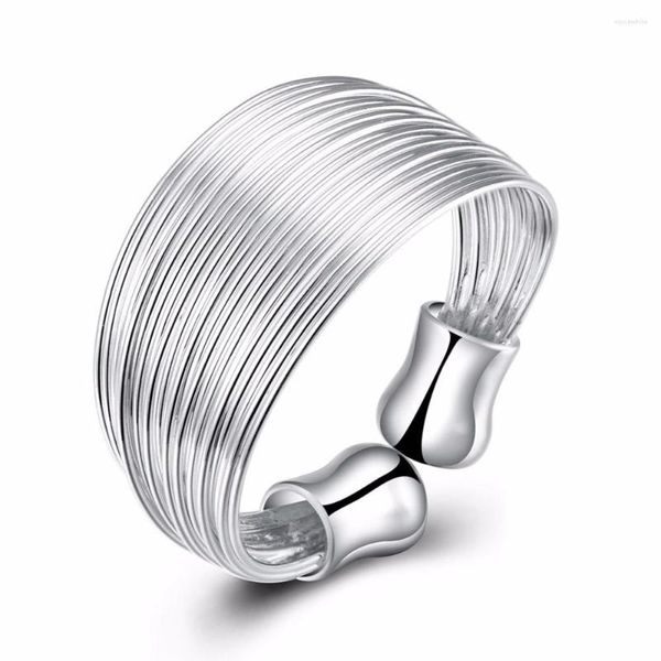 Fedi nuziali Lekani Fashion 925 Stamp Silver Color Open per le donne Fine Jewelry Finger Ring Party Birthday Gift