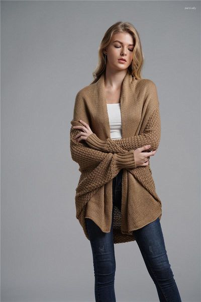 Women's Knits H80S90 Autunno Inverno Manica a pipistrello Maglieria Cardigan Maglione lavorato a maglia da donna Maglione femminile