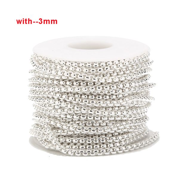 Acryl Kunststoff Lucite 5 Meter Goldton 3 mm Breite weiße Kabelkette Edelstahl Gold Gliederkette DIY für Halskette Armbandherstellung 230809