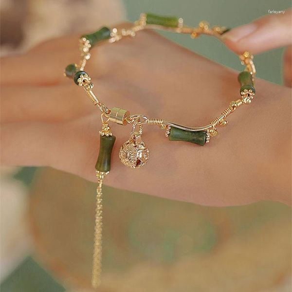 Charm Bracelets Charming Jade Bracelet For Women Personalizado Joint Pendant Distinctive Jewelry Vintage 2023 Chinese Dramas Style