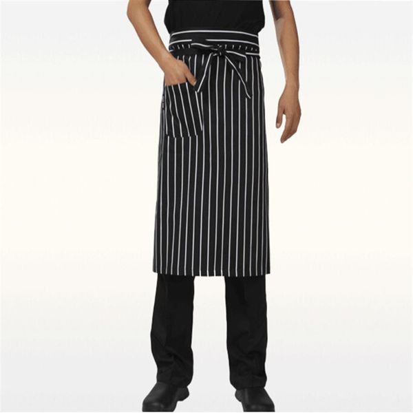 CHEFS Waiters Cucina Cucina Cucina Grembiuli chef uomo Black Unisex Apron di Bistro a metà Long con tasca a latera