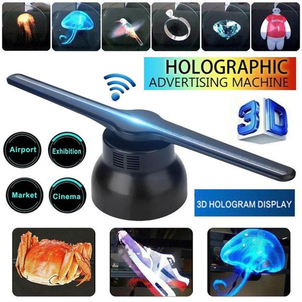 3D Hologram Reklam Ekranı WiFi LED Fan Holografik 3D POS Videolar 3D NAKED GÖZ LED Fan Projektör Mağaza Mağazası Bar Holida272C