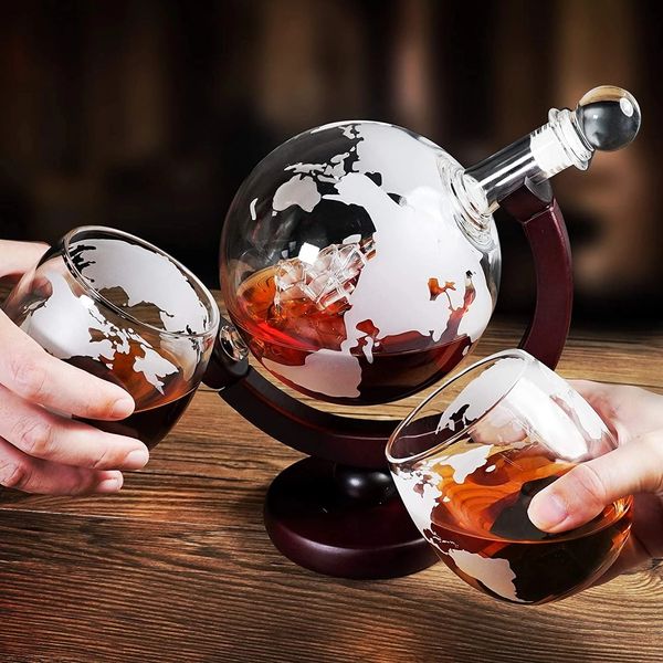 Bicchieri da vino NANCIHUI 850ml Set di decanter per whisky Bicchiere di cristallo Bottiglia di globo creativo Forniture per feste da bar per la casa 230808