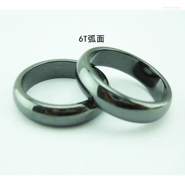 Cluster-Ringe, Hämatit-Ring, glatt und modisch, nicht magnetisch, 6 mm breit, Größen 6 bis 13, für Männer und Frauen