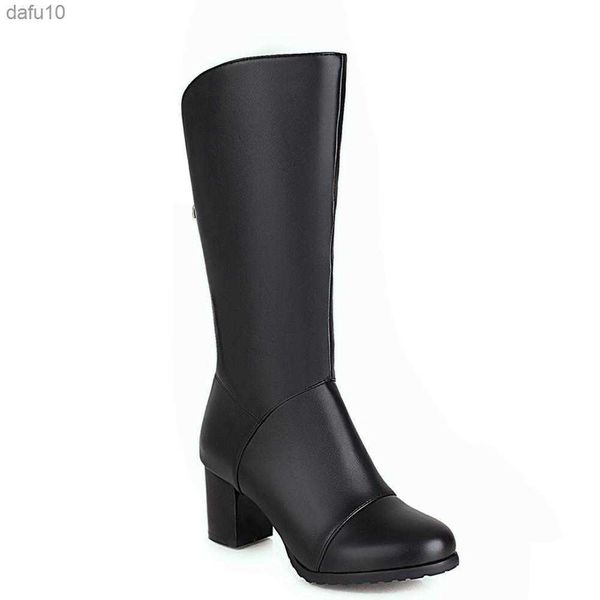 Flock Ritterstiefel mit hohen Absätzen, V-förmiger Reißverschluss hinten, PU-Mittelstiefel, kurze Plüsch-Damenstiefel aus Nubukleder, L230704