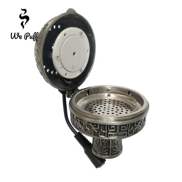 Nós PUFF árabe Metal E-Shisha Smokepan Eletrônico Cachimbo de água Aquecedor de forno de carbono para Sheesha Chicha Narguile Tigela EUA/UE/AU Plug HKD230809