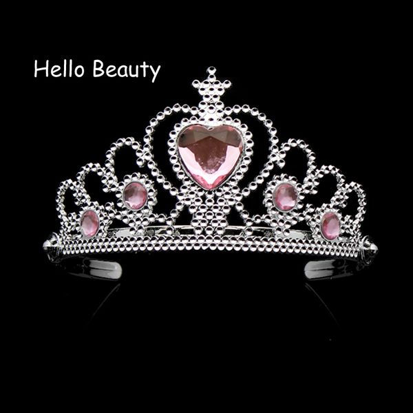 Hochzeit Haarschmuck Schöne Rosa Mädchen Kunststoff Haarband Prinzessin Krone Stirnband Herz Geburtstag Tiara Für Kinder Haarschmuck 230808