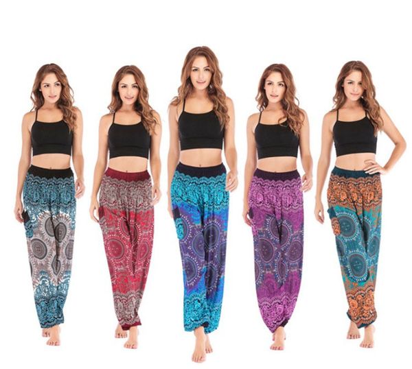 Bloomer yoga indossa pantaloni casual harem pantaloni hippie per yoga floreale da donna boho aladdin abbigliamento pantaloni da yoga