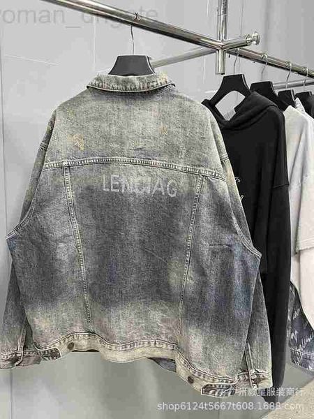 Erkek Ceketler Tasarımcı Sonbahar/Kış 24 Yeni Arka Sıcak Elmas Mektubu Denim Ceket Kat Moda Markası Unisex Paris U0IZ