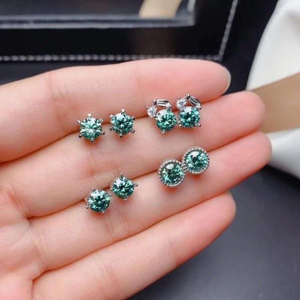 Brincos 4 Estilos Simples Moissanite Ear Studs S925 Prata Esterlina Moda Charme Fino Casamentos Jóias Femininas MeiBaPJ FS