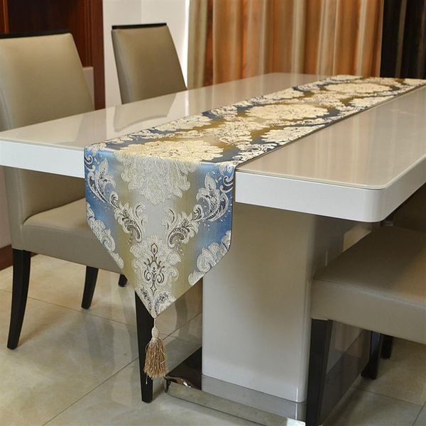 Caminho de mesa Jacqurard minimalista europeu de luxo moderno para mesa de centro decoração de jogo americano toalha de mesa 32 cm x 180 cm243f