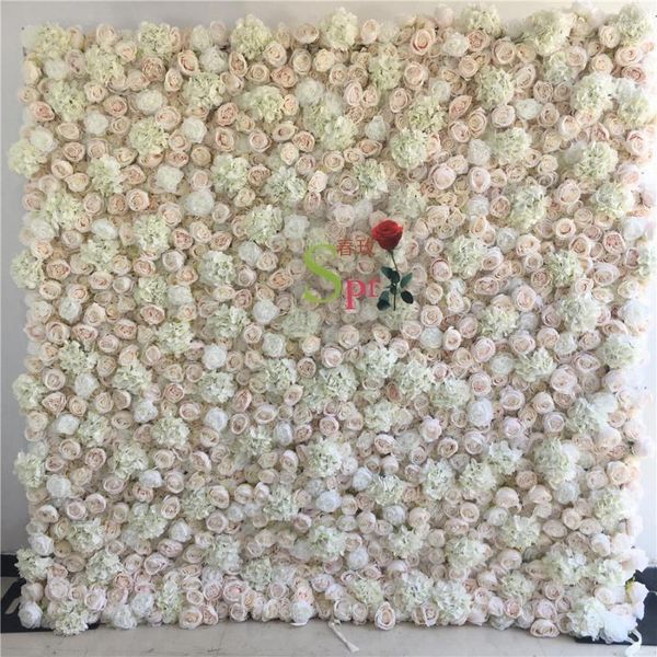Flores decorativas SPR 3D enroladas para decoração de casa ou festa de casamento Teto Folhas verdes Planta de plástico Parede