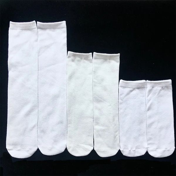 Sublimasyon Boşluklar Spor Çorapları Beyaz DIY Isı Transferi 3D Baskı Çorapları Çocuklar İçin Yetişkinler Erkekler Kadınlar 15cm 20cm 30cm 40cm Au10