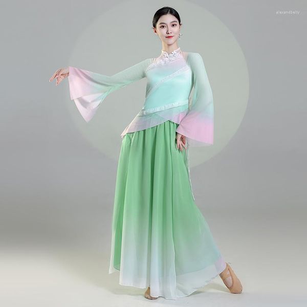 Stage Wear Classic Dance Performance Abbigliamento Elegante Training In China Repertoire Folk Fan Yangge