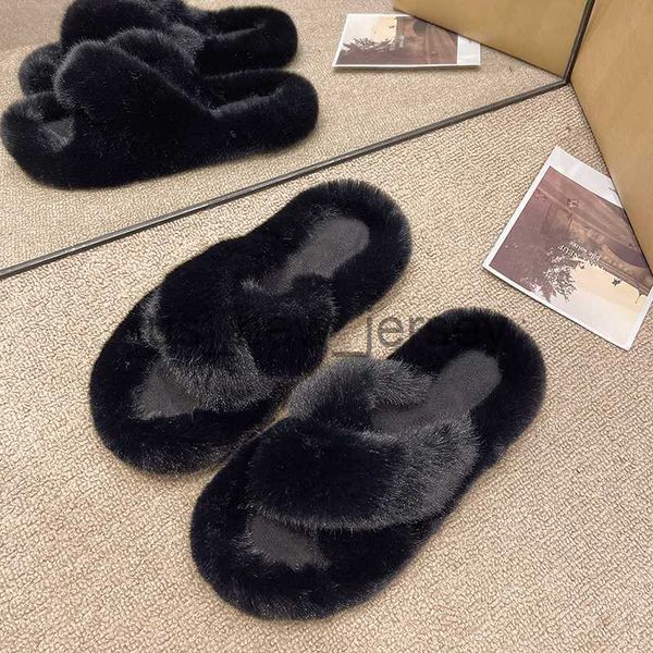 Slippers Winter Home Home Indoor Fluffy Shoppers Sapatos femininos Slides aconchegantes Ladies Casa macia Plushs Pink Azul amarelo Plus Tamanho 35-42 J230810