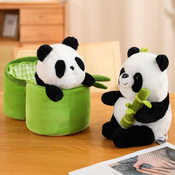 Gefüllte Plüschtiere, 30 cm, Panda, Bambusrohr, Plüschtier, Riesenpanda, Plüschpuppe, Cartoon, weiches Kinderspielzeug für Mädchen, Jungen, Geburtstagsgeschenke