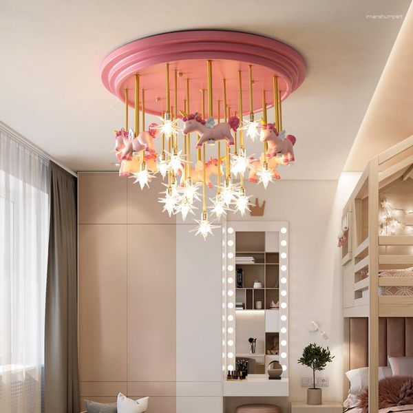 Lampadari LED romantici per la camera delle ragazze Cucina Sala da pranzo Soggiorno Galleria Castello Villa Illuminazione domestica per interni Lampade