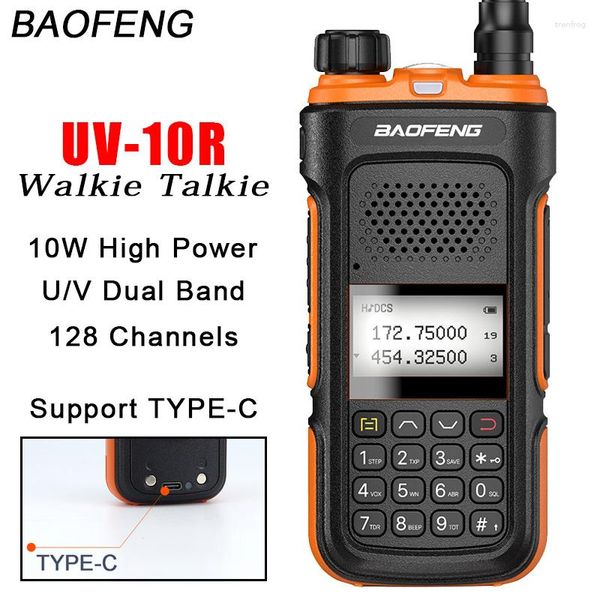 Walkie Talkie Baofeng Original UV-10R 10W Dual-Band Long Stenby Двухчастотный Radios BF-UV10R UV-10RPLUS Portable CB Radio Type-C