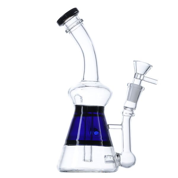 Özel eşsiz mini küçük yağ dab teçhizatları Amber Yeşil Koyu Mavi Wathet Heady Beaker Bong Sline Perc Klein ile 14mm dişi eklem ile geri dönüşüm