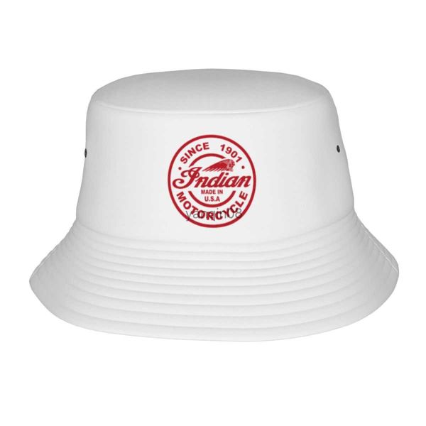 Geniş Memlu Şapkalar Kova Şapkaları ABD'de Yapılan Hint Motosikletleri Erkekler İçin Bob Şapka Kadınlar Yaz Moto Alan Şapkası Tarzı UV Koruma Açık Hava Spor Balıkçı Şapkaları HKD230810