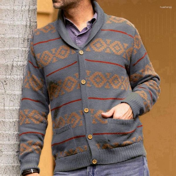 Мужские свитера кардиганского свитера с воротником | Трикотаж для повседневных и формальных случаев