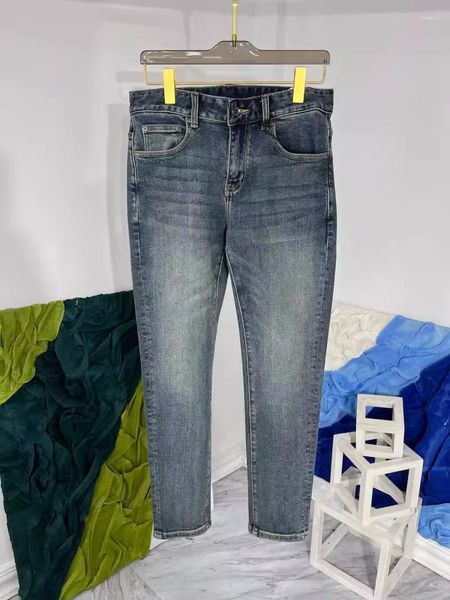 Jeans masculino outono inverno chique masculino de marca de alta qualidade moda calça jeans casual F194