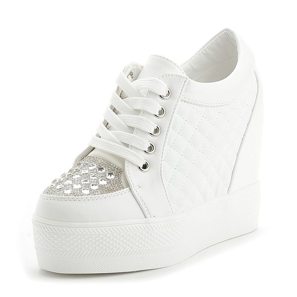 Kleidschuhe Elegante Y-Sneakers High Heels Plattform Sport Sneakers Weiße Freizeit Dame Casual Frau Wedges Creepers C0014 230809