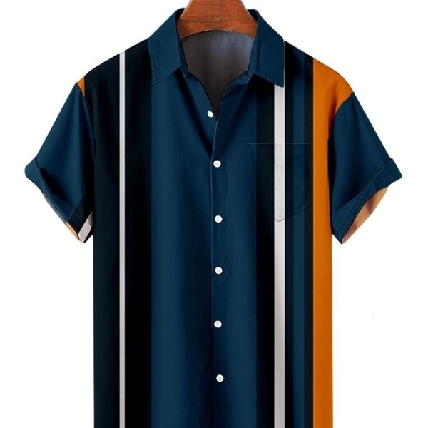 Erkekler Elbise Gömlek 5xl Hawaii Erkekler Gömlek Renkli Çizgili Camisa Kısa Kollu Gömlek Erkekler Günlük Toplu Tee Tesli Erkek Giyim 230809