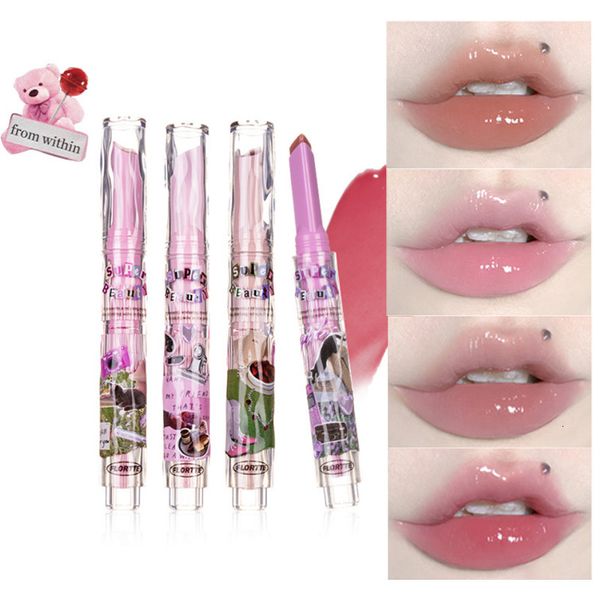 Batom FLORTTE Chu Jelly Floria First Kiss Love Series Caneta Mirror Water Light Lip Glaze Hidratante Feminino Beleza Cosméticos 230809