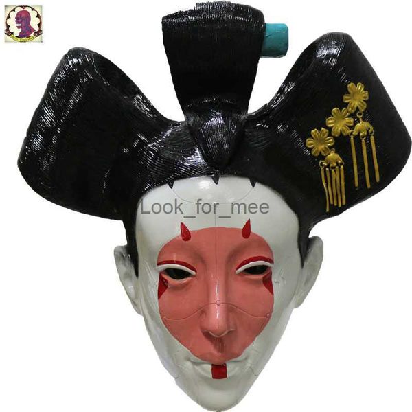 Halloween Fancy Dress Props Party Ball Latex Full Head японский призрак косплей Geisha Mask Hkd230810