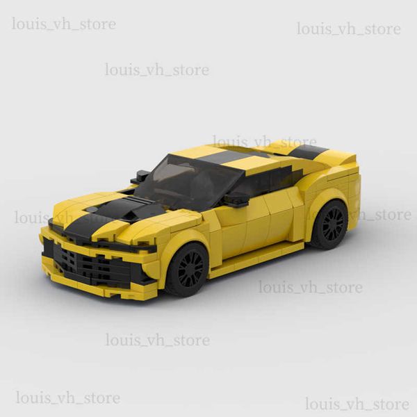 Moc Camaro Racing Sports Car автомобиль Speed ​​Champion Building Blocks Brick Creative Garage Toys for Boys T230810