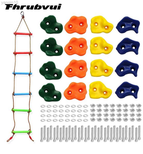 Rockschutz 16pcs Klettern Haltungen für Kinderkletterseilleiter 32pcs Montage Bolzen Klettergriff